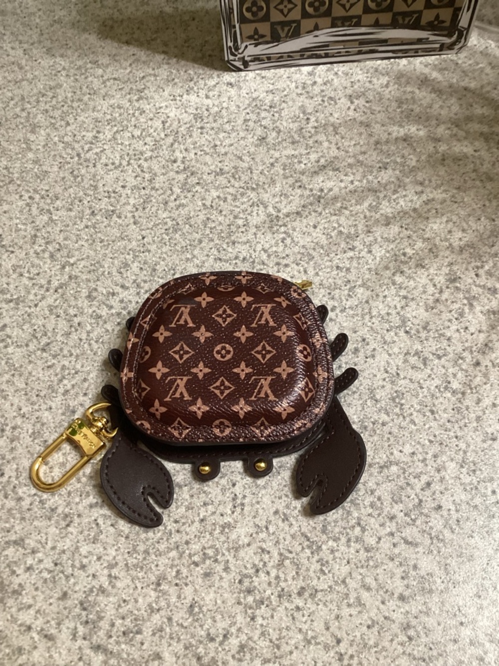 LV Brown Monogram Crab Pouch Keychain